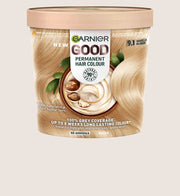 Garnier GOOD Permanent Hair Dye (Shade: 9.1 Vanilla Blonde) for vibrant, long-lasting colour