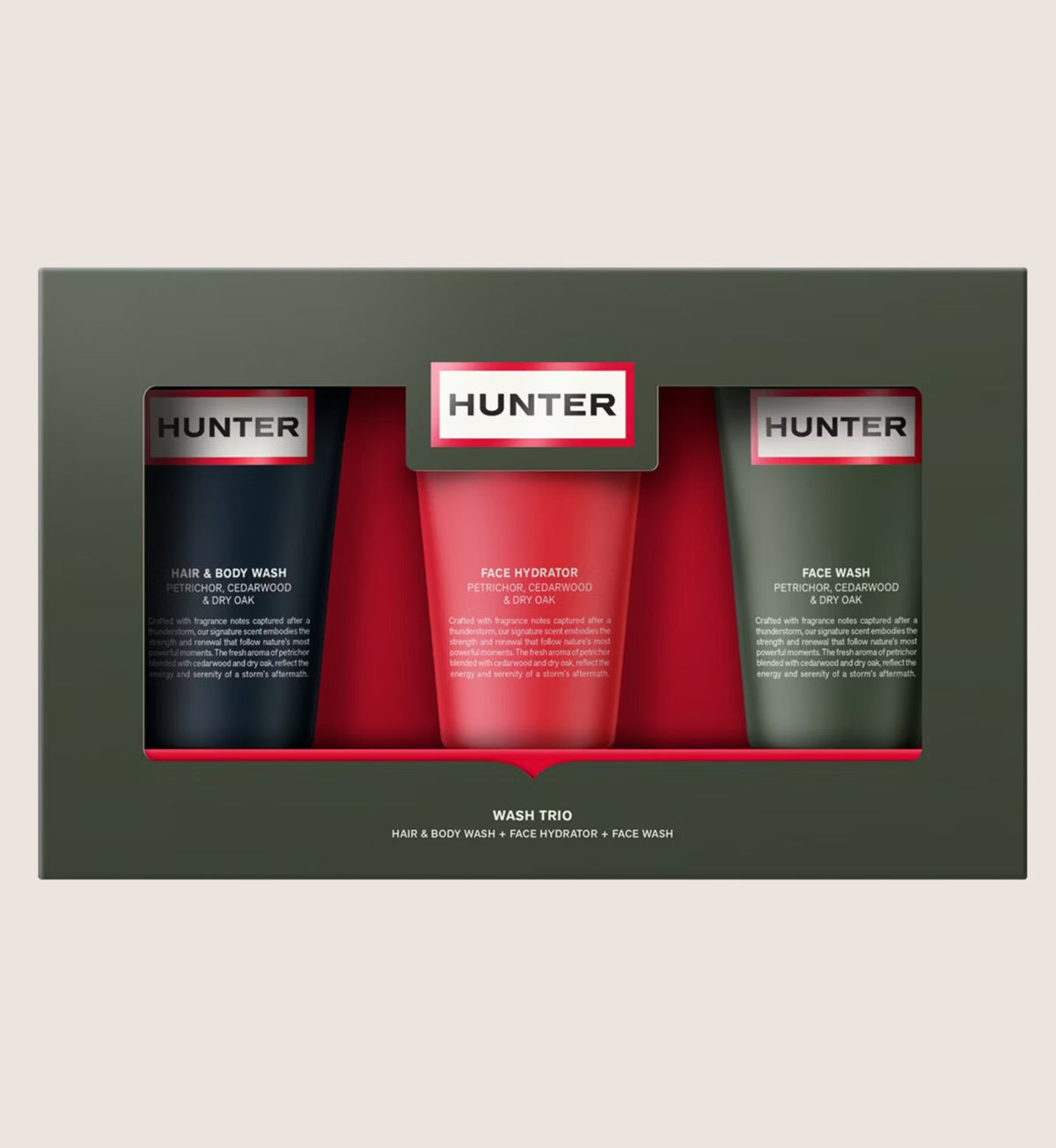 Hunter Wash Trio Gift Set - Hair & Body Wash, Face Wash & Face Hydrator