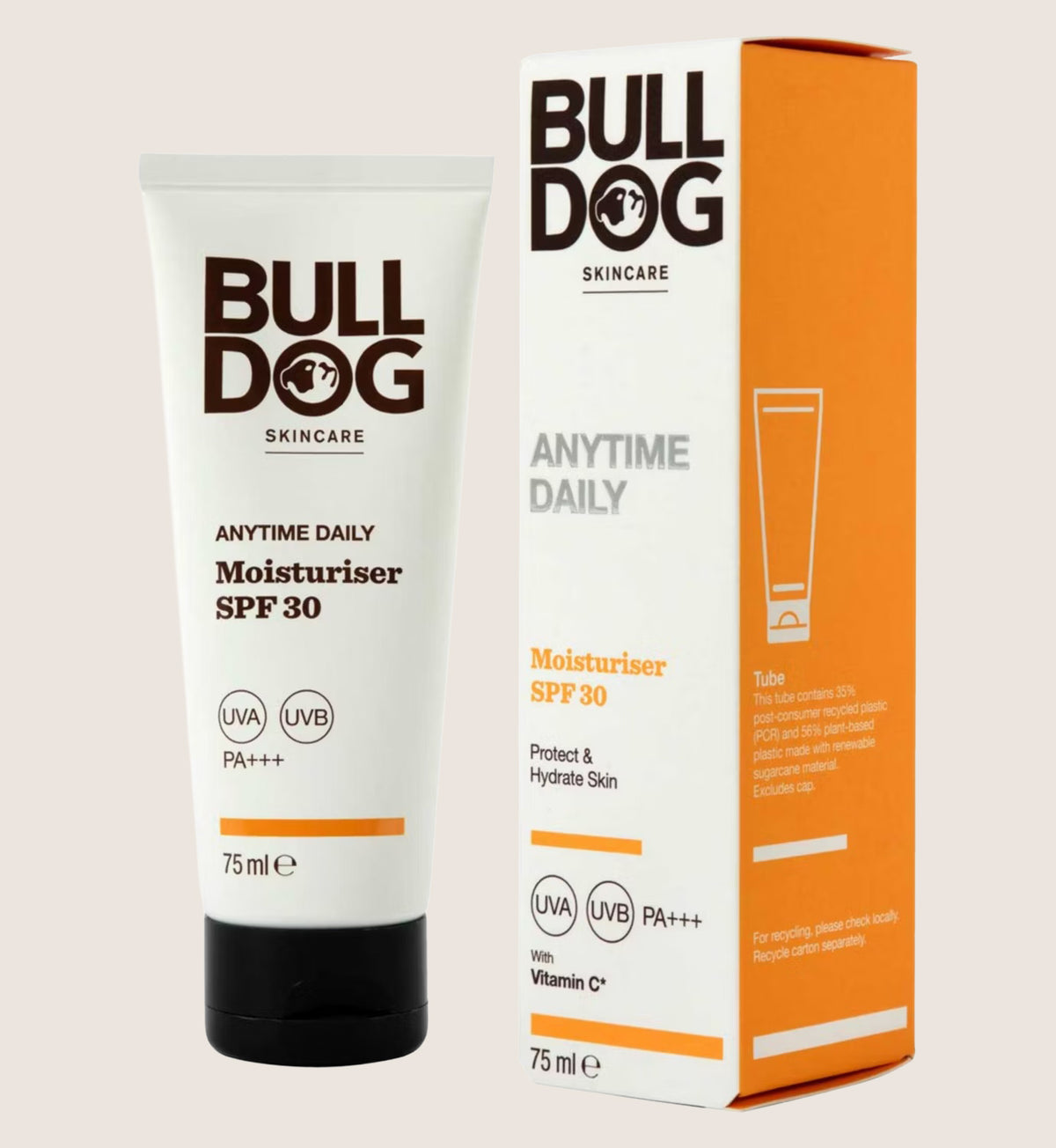 Bulldog Skincare Anytime Daily SPF30 Face Moisturiser for Men with Vitamin C 75ml