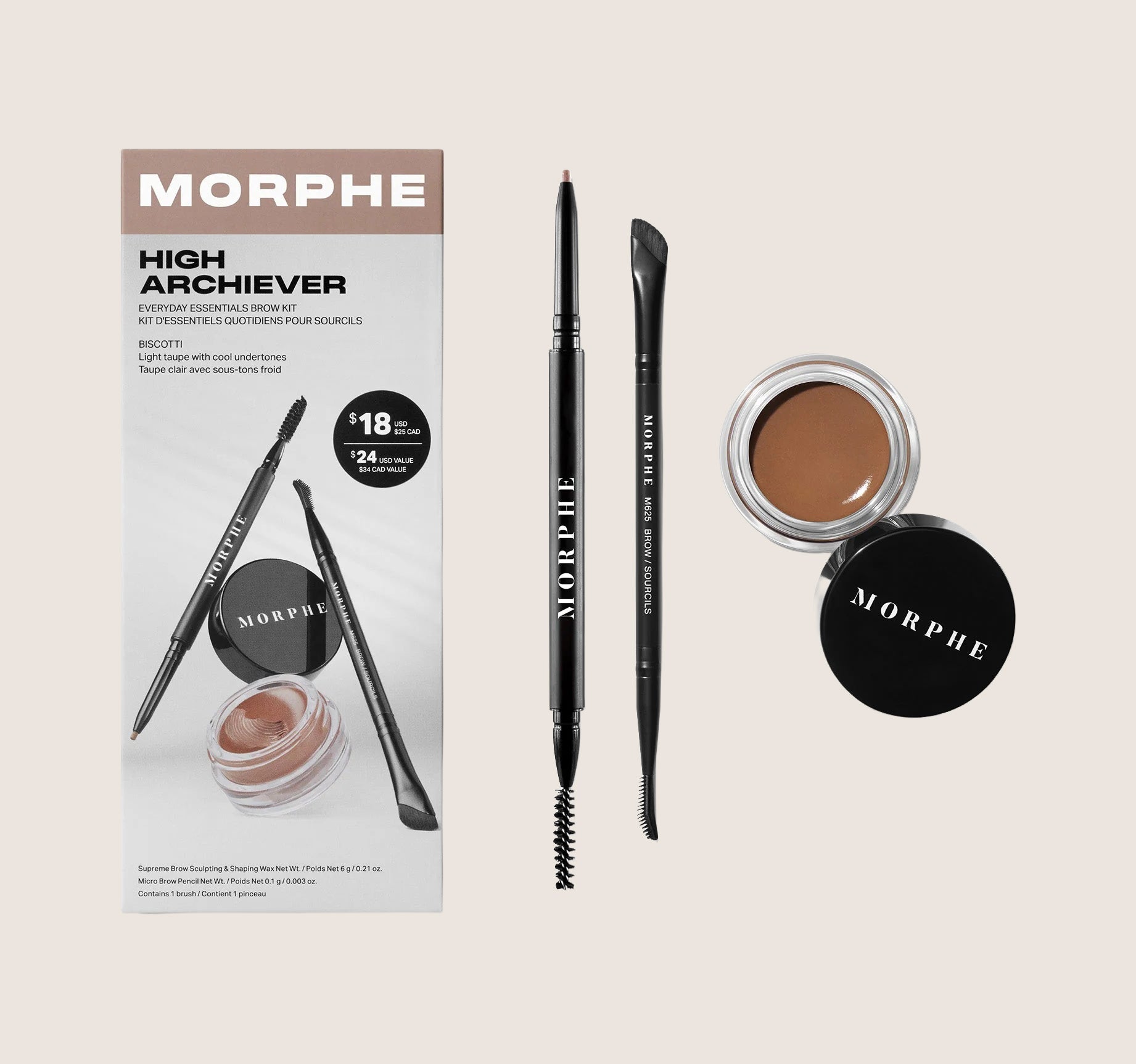 Morphe High Archiever Everyday Essentials Brow Kit Premium Formula