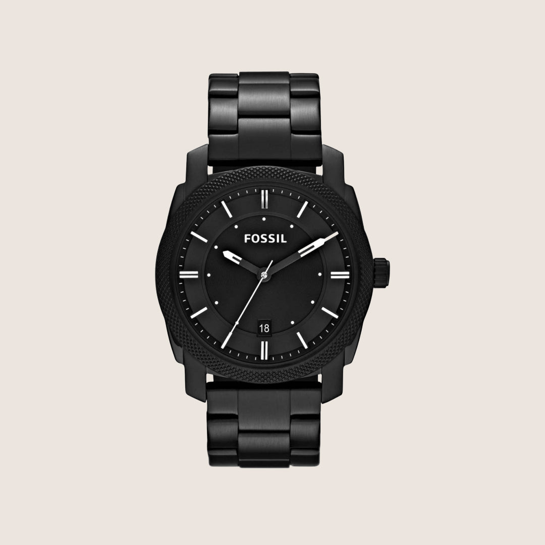 Fossil Mens Machine Black Steel Watch FS4775