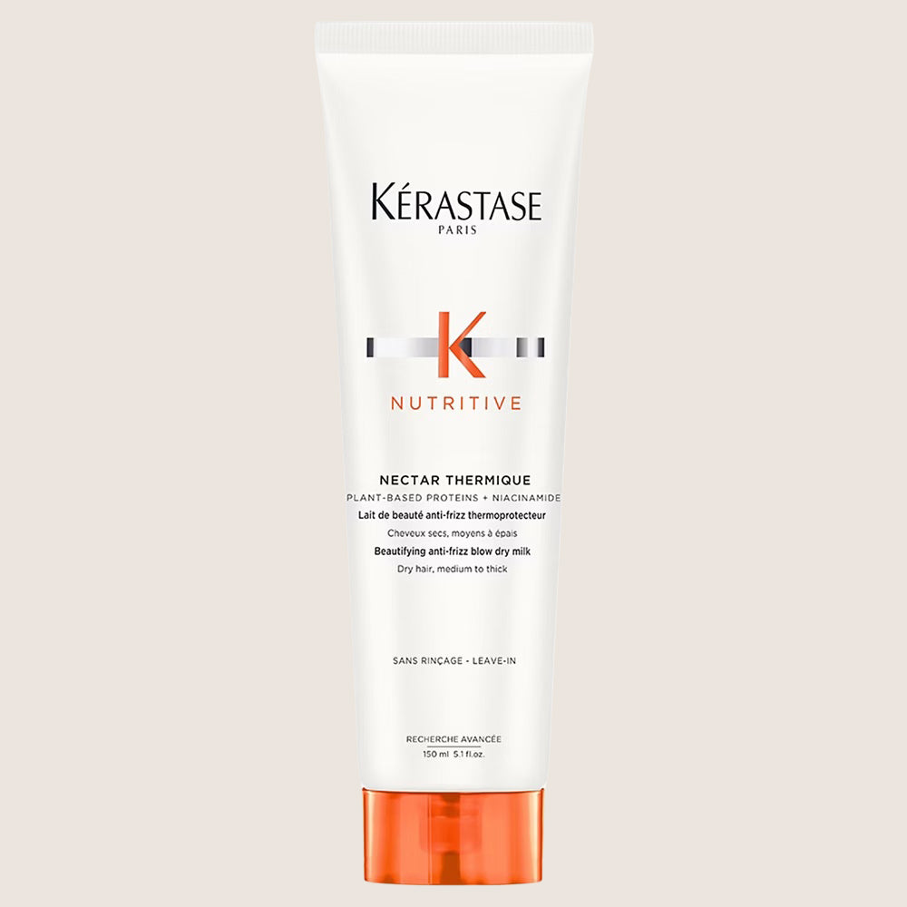 Kérastase Nutritive Nectar Thermique, Blow-Dry Milk Heat Protection, for Dry Medium to Thick Hair, With Niacinamide, Professional Care 150ml