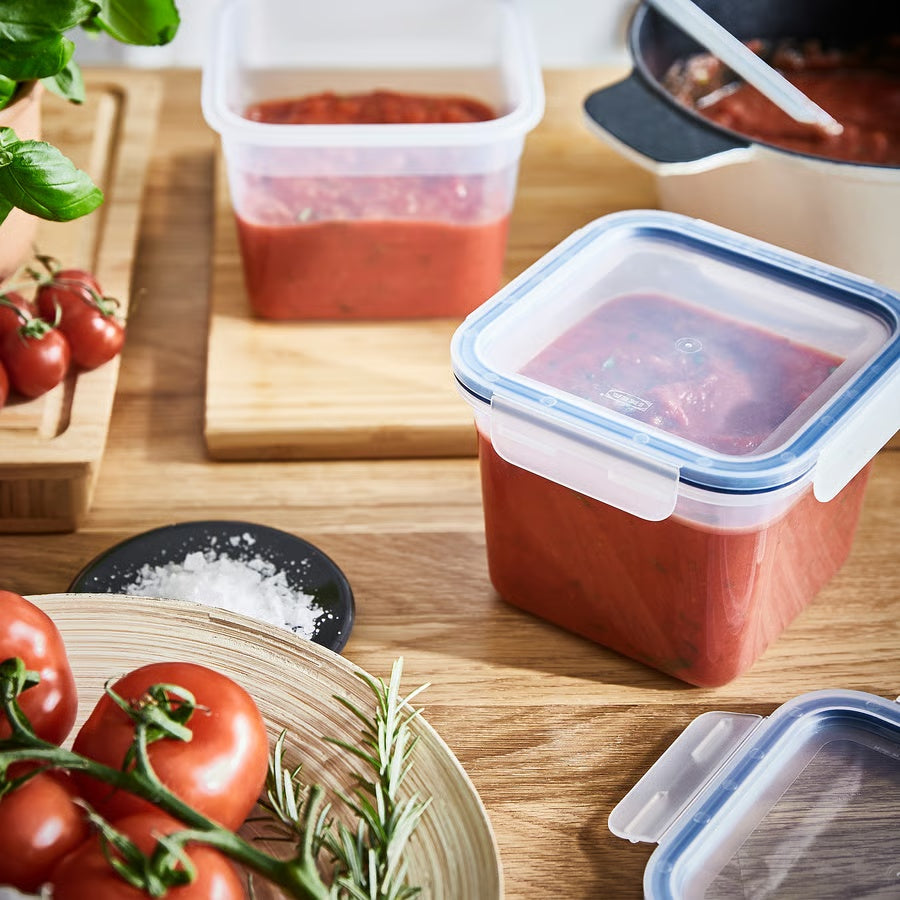 IKEA 365+ Food Container Polypropylene Plastic 1.4L | Square 15x15x11 cm