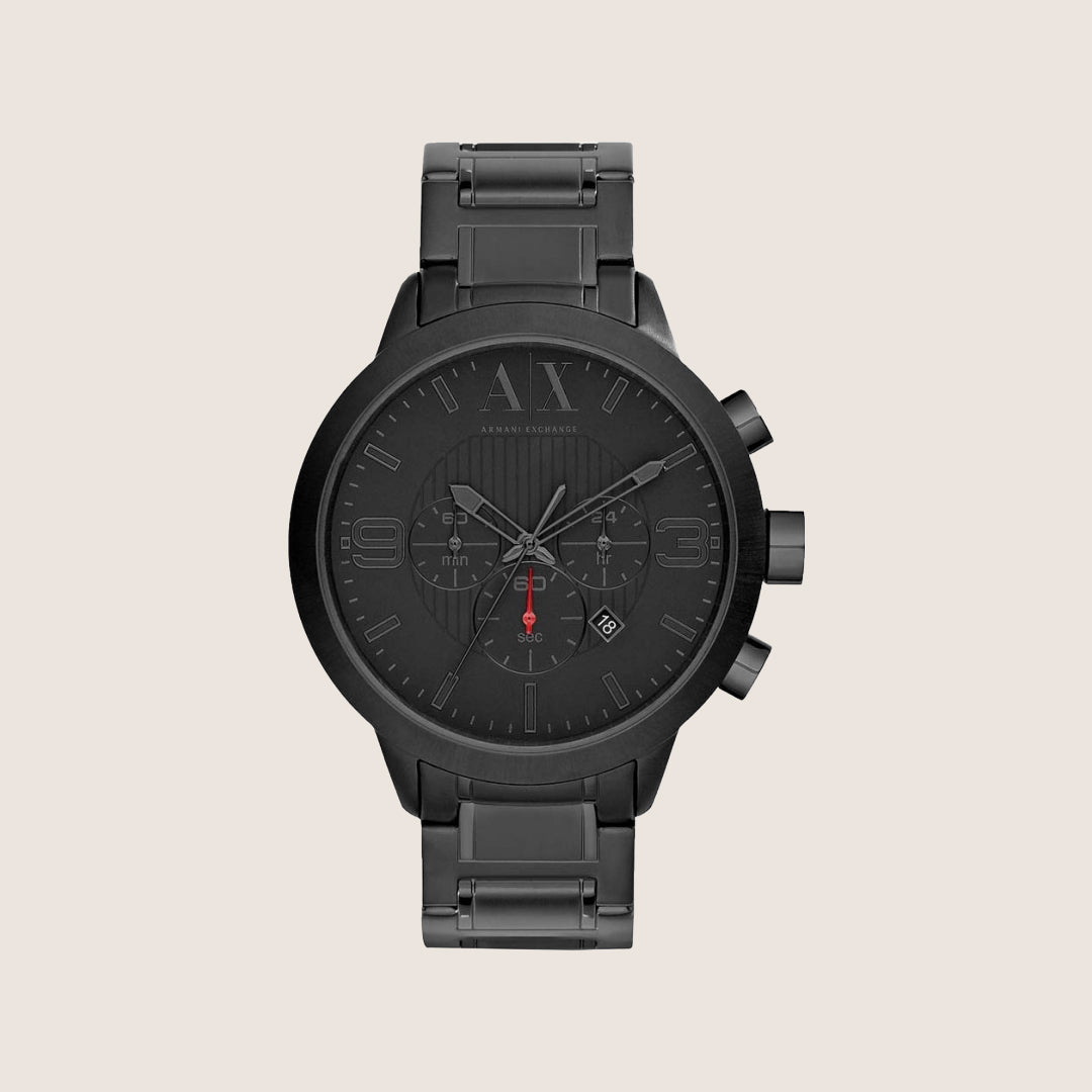 Armani Exchange Men's Urban Watch Black Dial Black Steel Bracelet AX1277