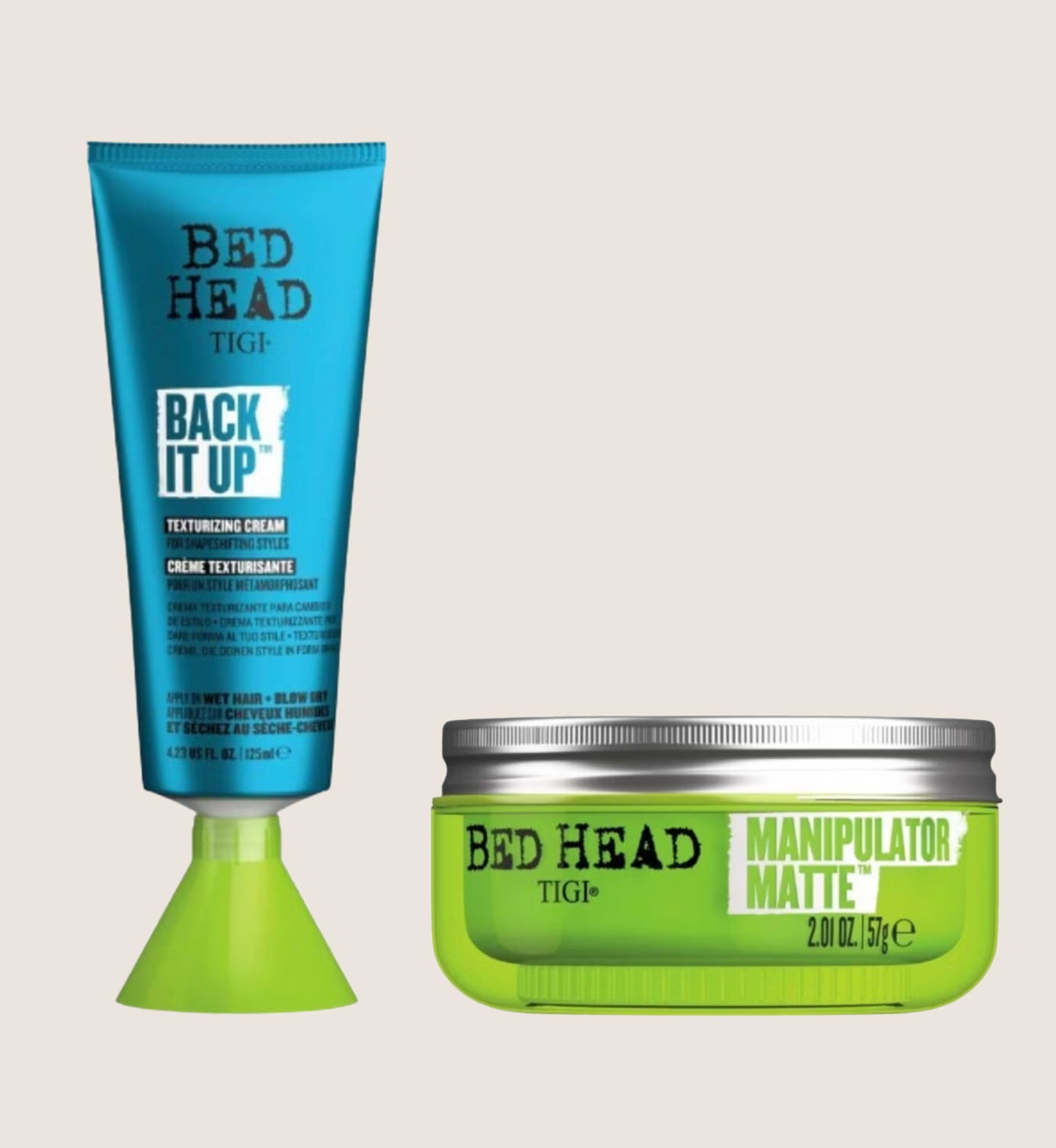 Bed Head by TIGI Men's Hold Bundle Texturising Cream & Matte Wax Paste 125ml + 57g