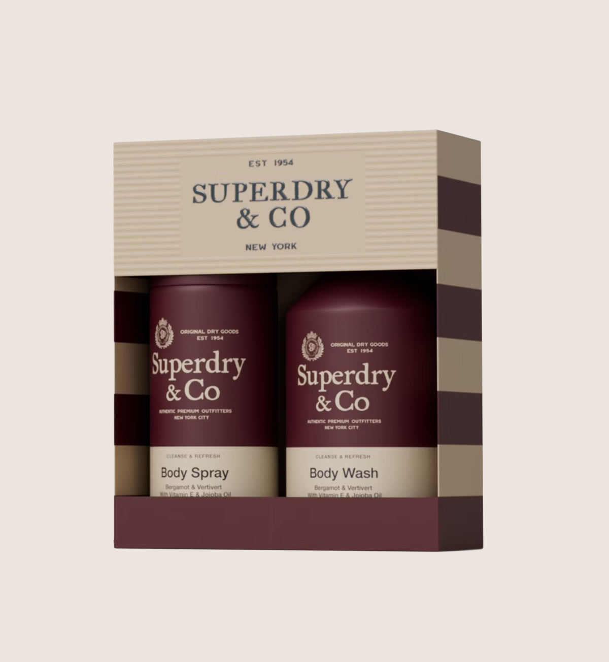 Superdry Toiletries Duo Bergamot & Vetiver Body Wash and Spray 300ml + 150ml