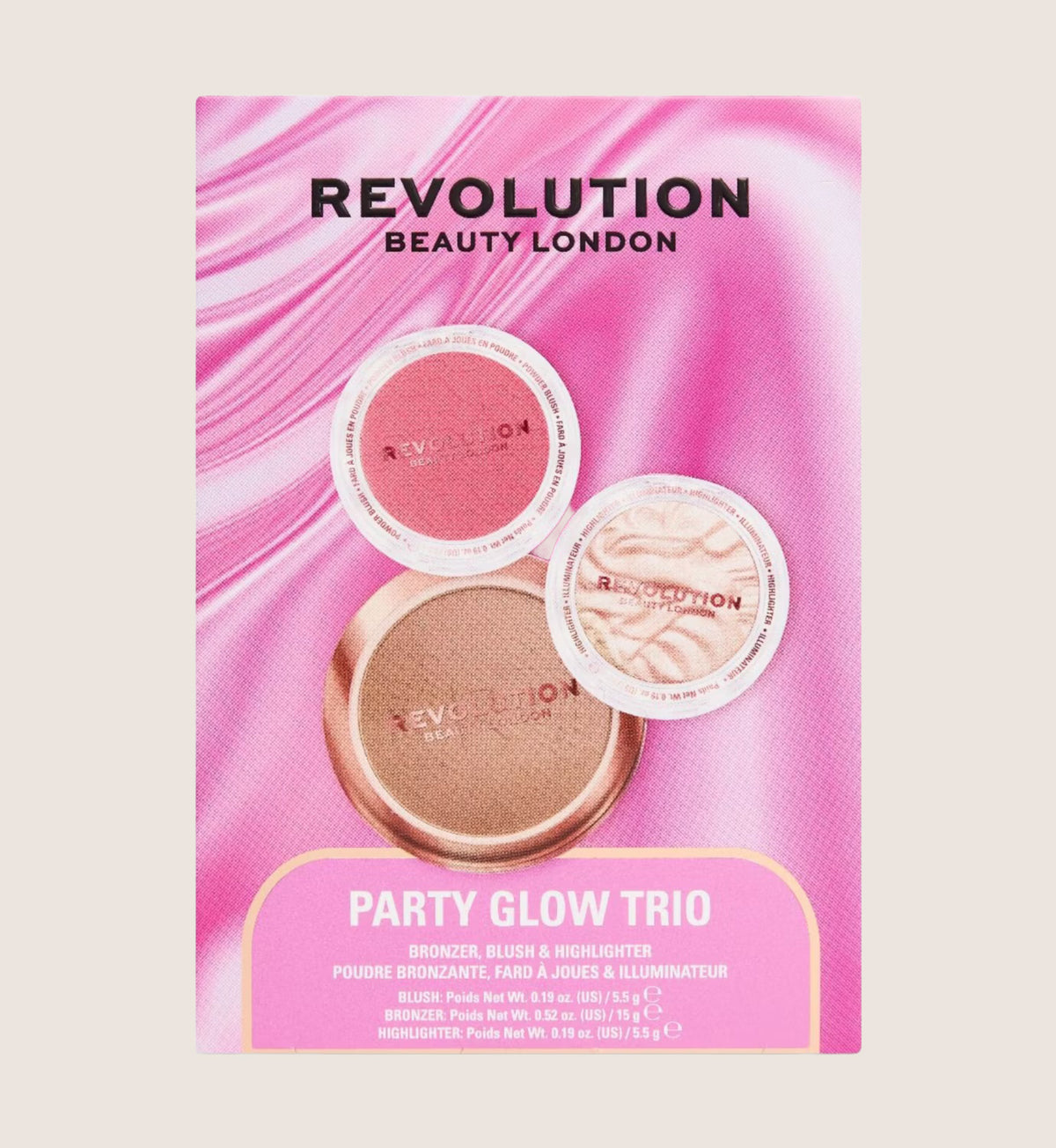 Revolution Party Glow Face Powder Trio Beauty Gift Set For Her