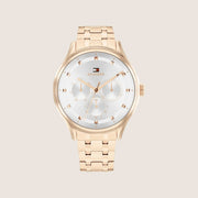 Tommy Hilfiger Women's Gianna Rose Gold Case Silver Dial Bracelet 1782752