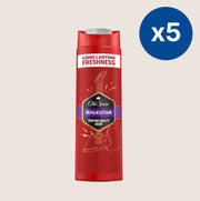 Old Spice Rockstar Hair & Body Shower Gel Bundle 3-in-1 Wash 5 x 400ml