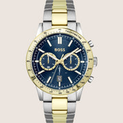 BOSS Men's Chronograph Blue Dial Two-Tone Tachymeter Steel Watch 1514163