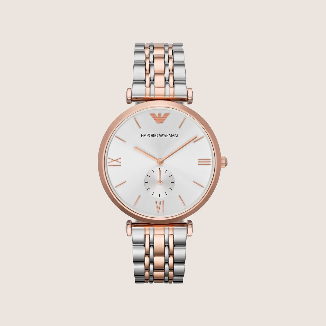 Emporio Armani Men's Watch Two-Tone Steel Bracelet Durable AR1677