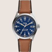 Fossil Men's Defender Blue Dial Brown Leather Watch FS5975