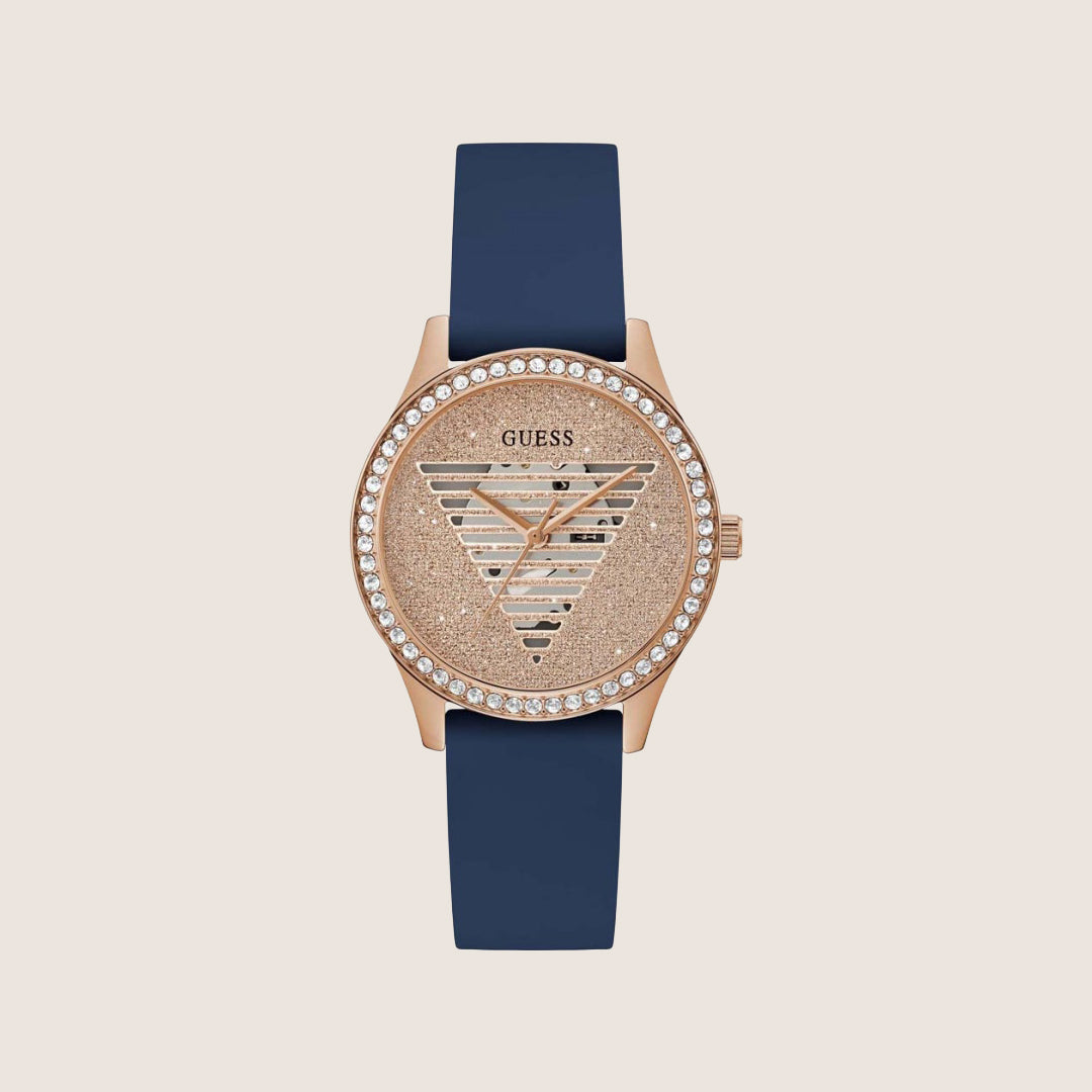 Guess Women's Lady Idol Watch Crystal-Set Rose Gold, Transparent Dial GW0530L3