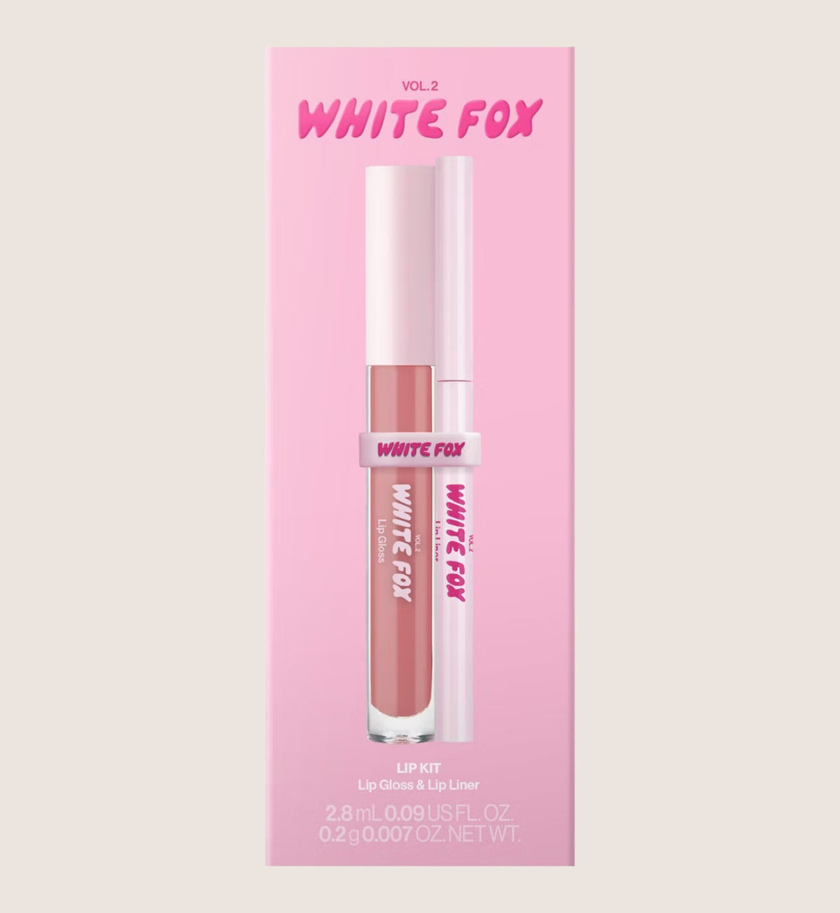 White Fox Lip Kit Lip Gloss And Lip Liner Beauty Gift Set For Her