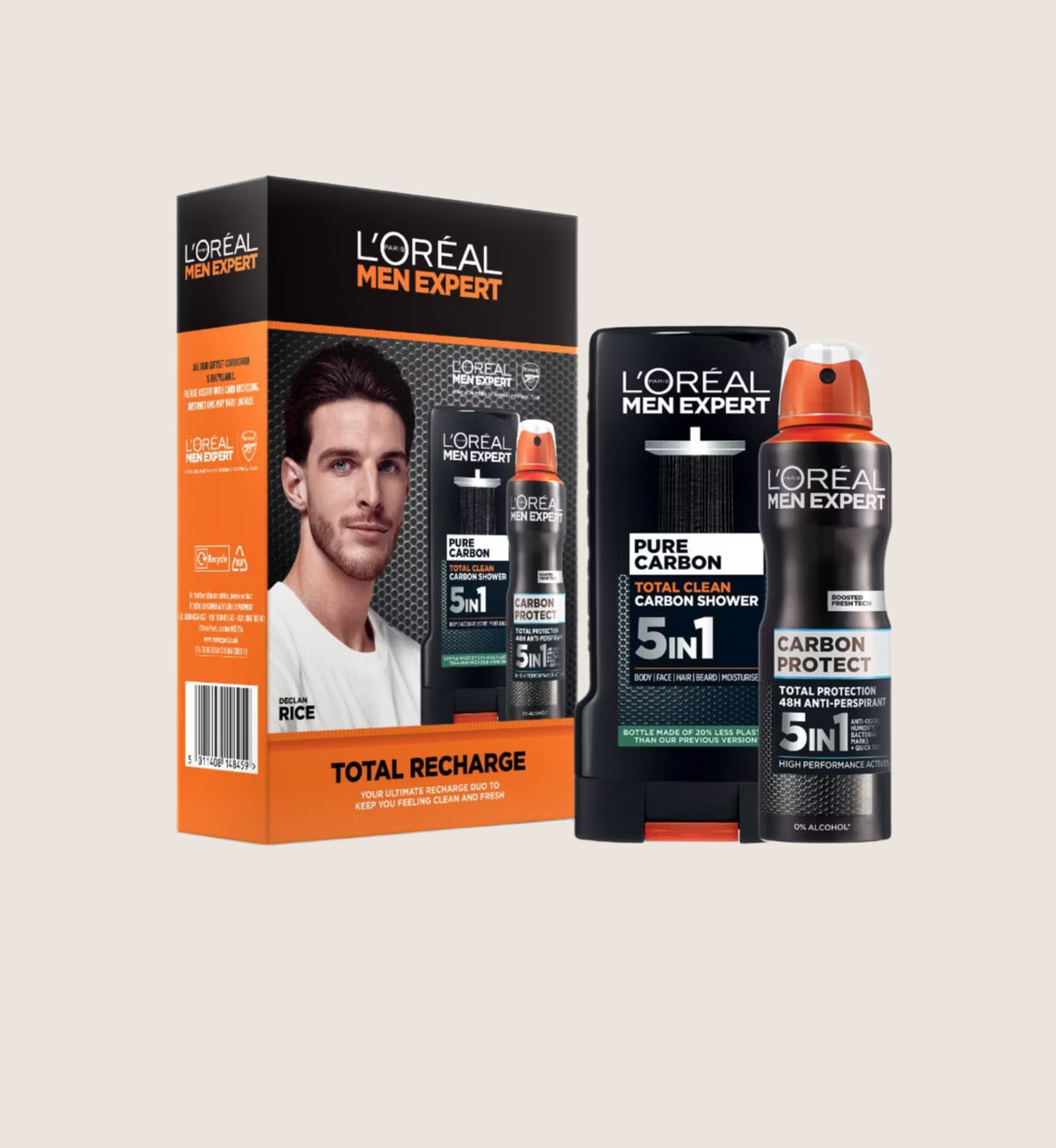 L'Oréal Men Expert Total Recharge Gift Set Carbon Protect Shower Gel & Spray