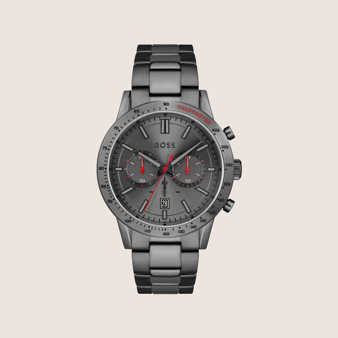 BOSS Men's Allure Chronograph Gunmetal Dial Bracelet Watch 1513924