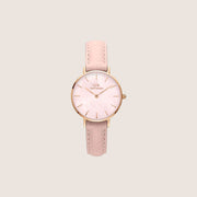 Daniel Wellington Women's Petite Rouge Rose Gold Mother-of-Pearl Leather Dial Watch DW00100511