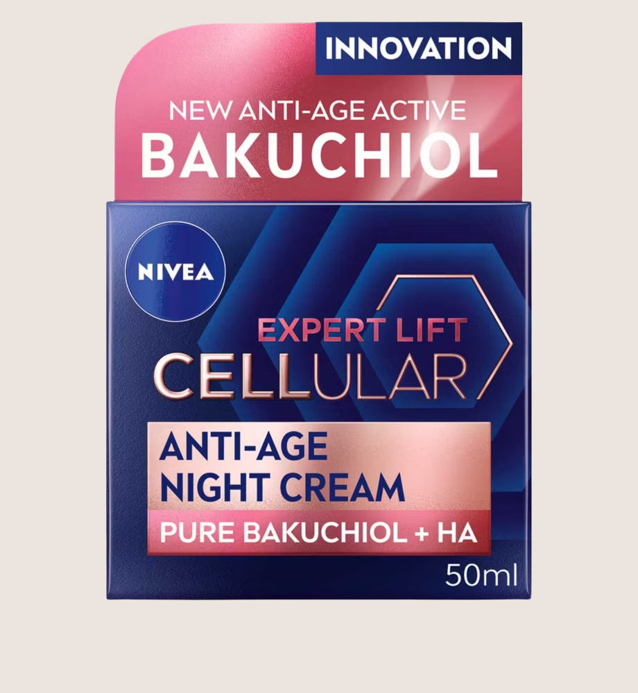 NIVEA Cellular Expert Lift Pure Bakuchiol + HA Anti-Age Night Face Cream With Pure Bakuchiol 50ml