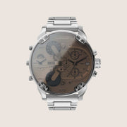 Diesel Mens Mr Daddy 2.0 Chronograph White Dial Silver Steel Bracelet Watch DZ7482