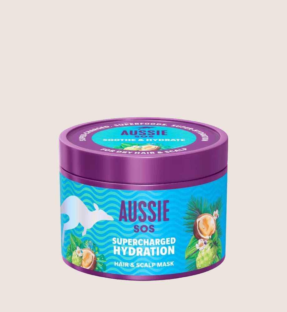 Aussie SOS Supercharged Hydration Hair Mask 500ml for Dry Hair and Dry Scalp 500ml Intensive Treatment & Revival
