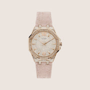 Guess Women's Shimmer Watch Crystal-Set Rose Gold Dial GW0408L3