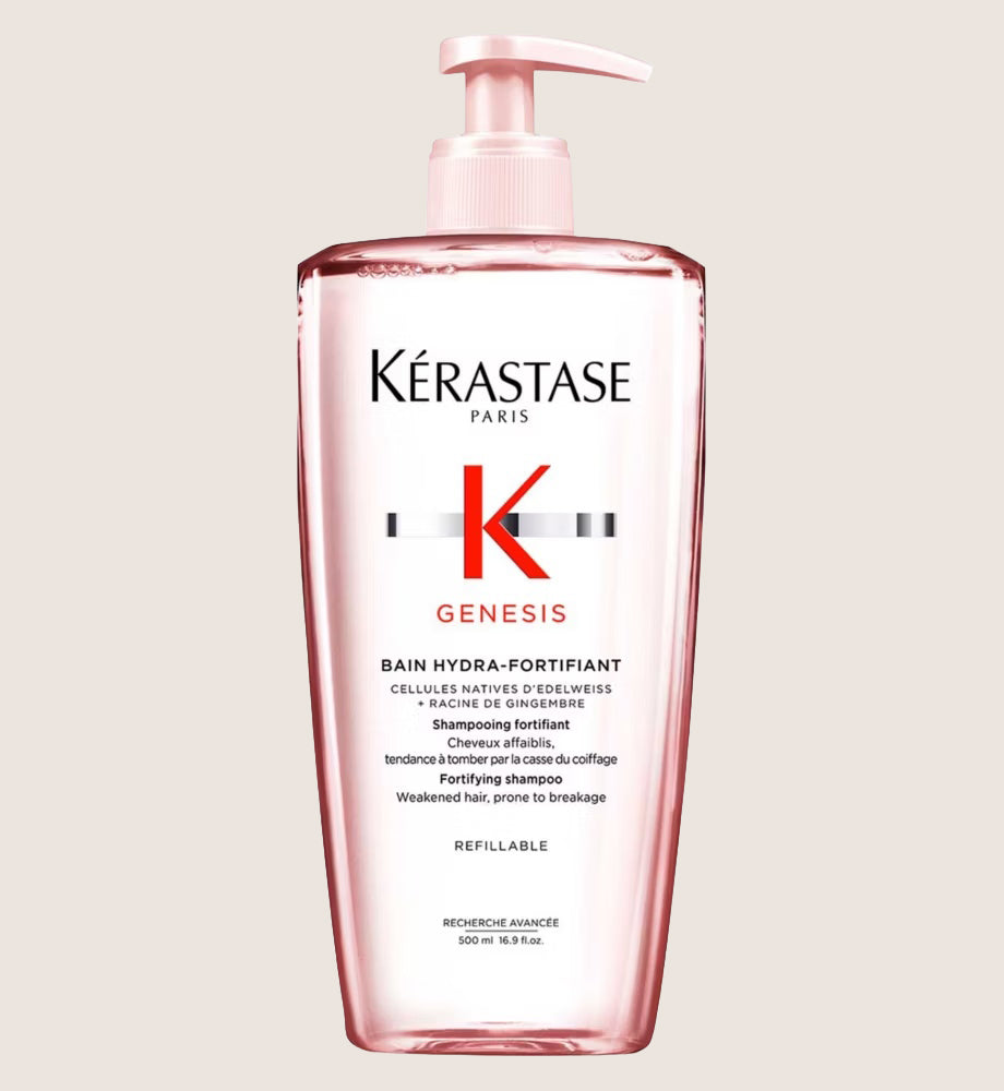 Kérastase Genesis Bain Shampoo Refillable Bottle, to Protect from Hair Fall with Ginger Root & Edelweiss Flower Cleansing Formula 500ml