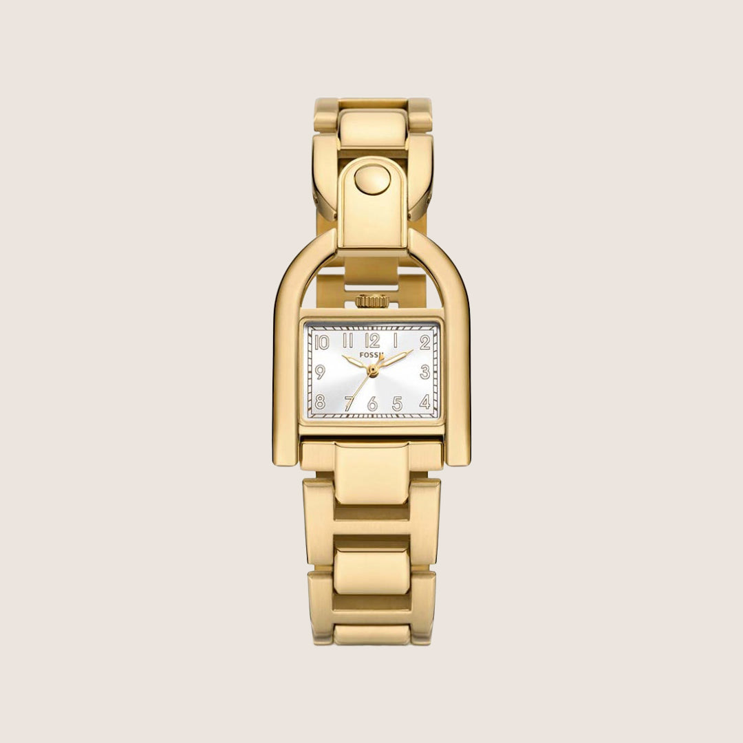 Fossil Women's Harwell Gold Rectangle Bracelet Analogue Watch ES5327