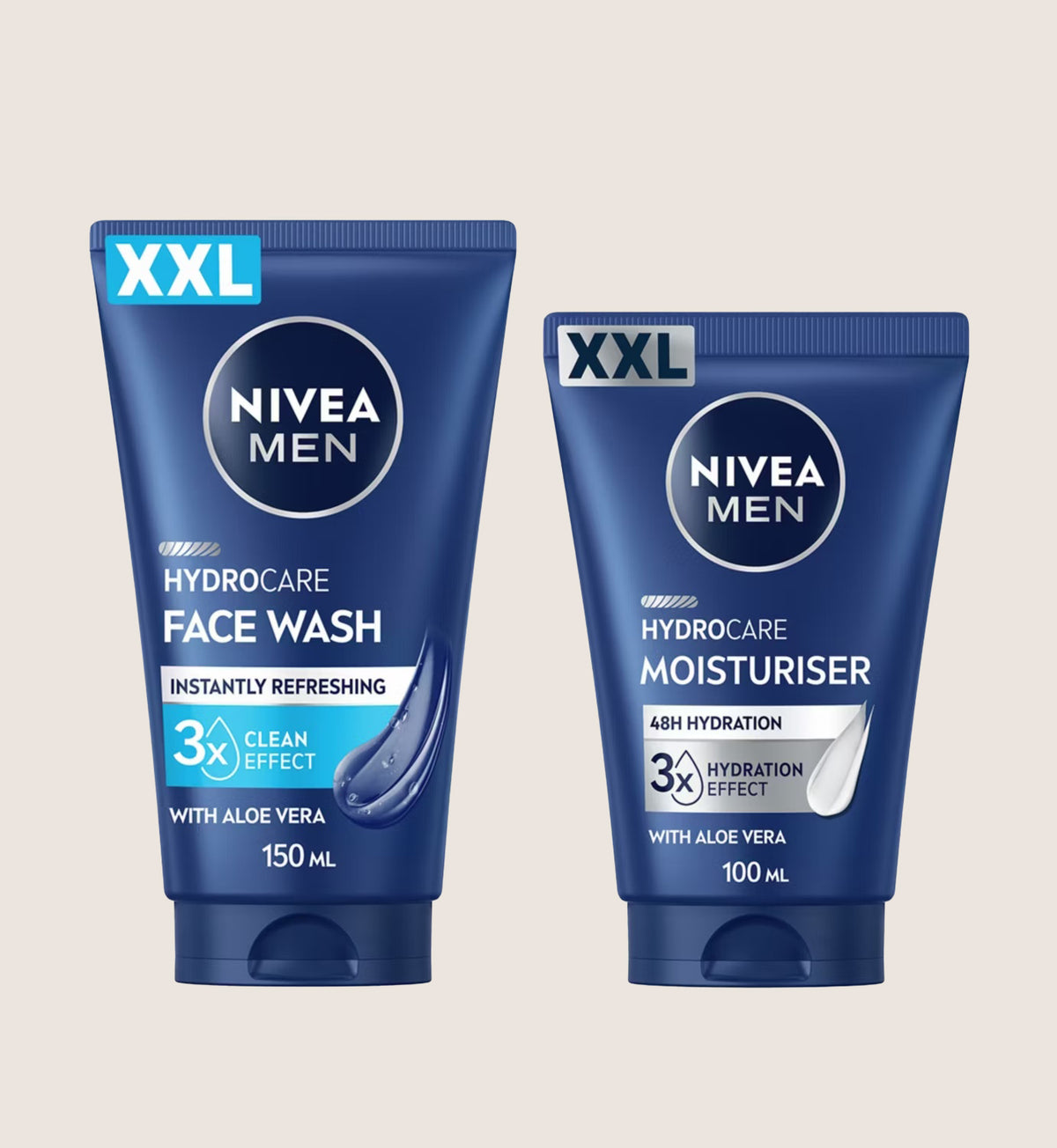 Nivea Men XL Bundle - Hydrocare Face Wash 150ml & Moisturiser 100ml