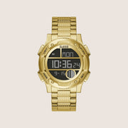 Guess Mens Zip Watch Gold Dial GW0271G2