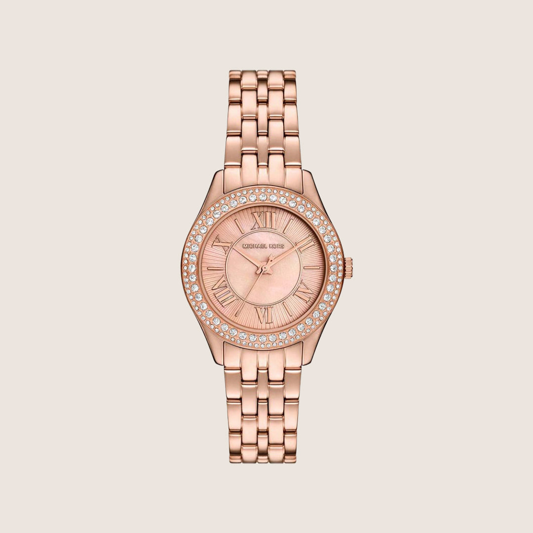 Michael Kors Women's Harlowe White Dial Rose Gold Case Watch MK4845