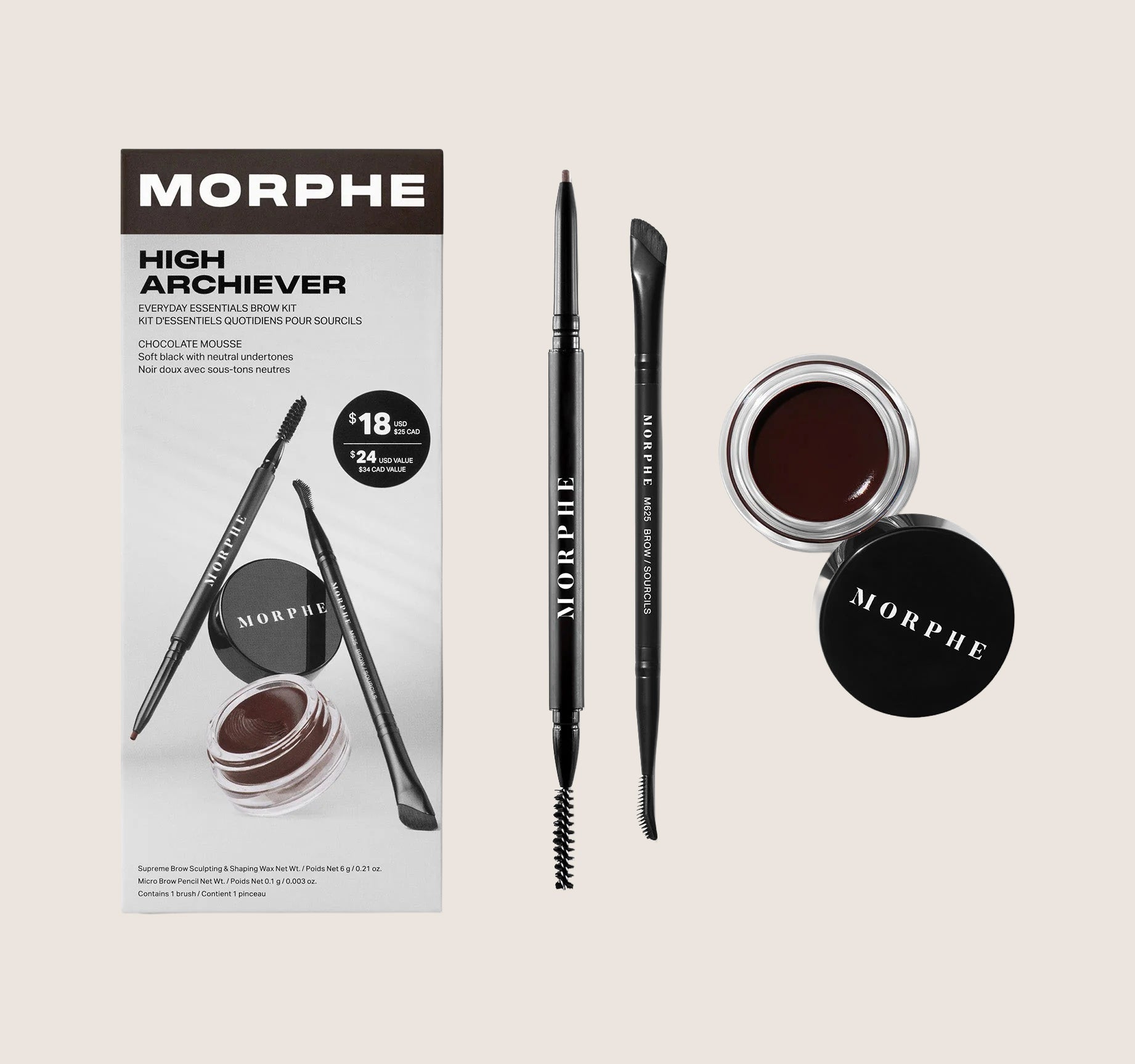 Morphe High Archiever Everyday Essentials Brow Kit Premium Formula