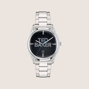 Ted Baker Mens Leytonn Black Dial Silver Stainless Steel Bracelet Watch BKPLTF307