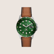 Fossil Mens Blue Dive Green Dial Watch FS5946