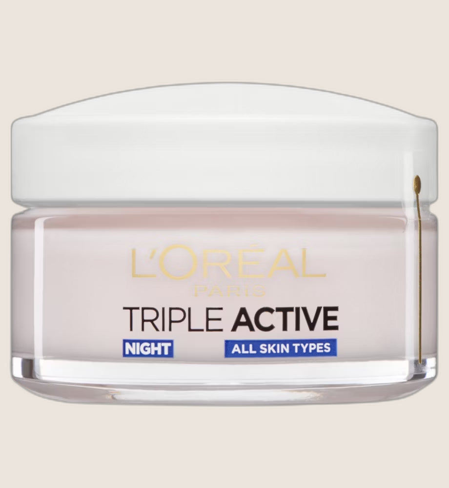 L'Oréal Paris Triple Active Night 24H Hydrating Moisturiser to Restore Skin Barrier 24-Hour Wear 50ml