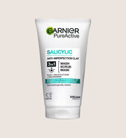 Garnier Pure Active 3in1 Clay Mask-Wash-Scrub For Oily Skin 150ml