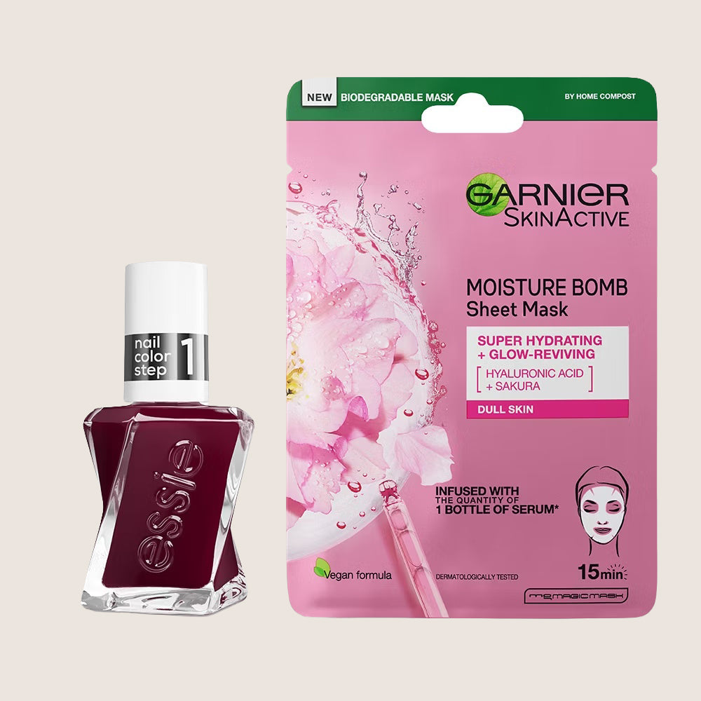 Essie Model Clicks & Garnier Cherry Mask Premium Quality
