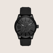 Diesel Mens RASP Analogue Black Dial Black Plastic Strap Watch DZ1807