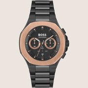 BOSS Men's Taper Chronograph Black Dial All-Black Steel 45mm Watch 1514090