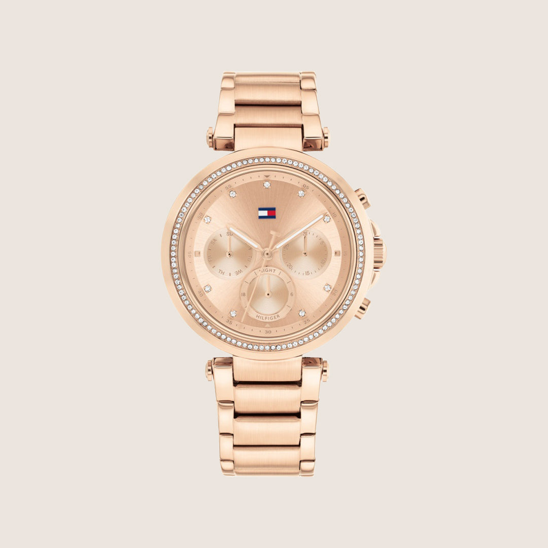 Tommy Hilfiger Women's Rose Gold Multifunction Steel Bracelet Watch 1782705