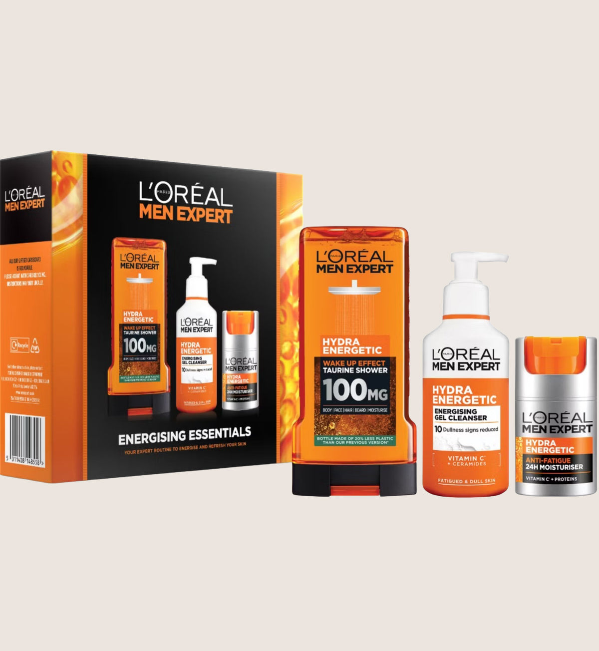 L'Oréal Men Expert Energising Essentials Gift Set - Shower Gel, Cleanser & Hydrating Gel