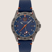 Versace Mens Watch Blue Leather Refined Edition VE2W00222