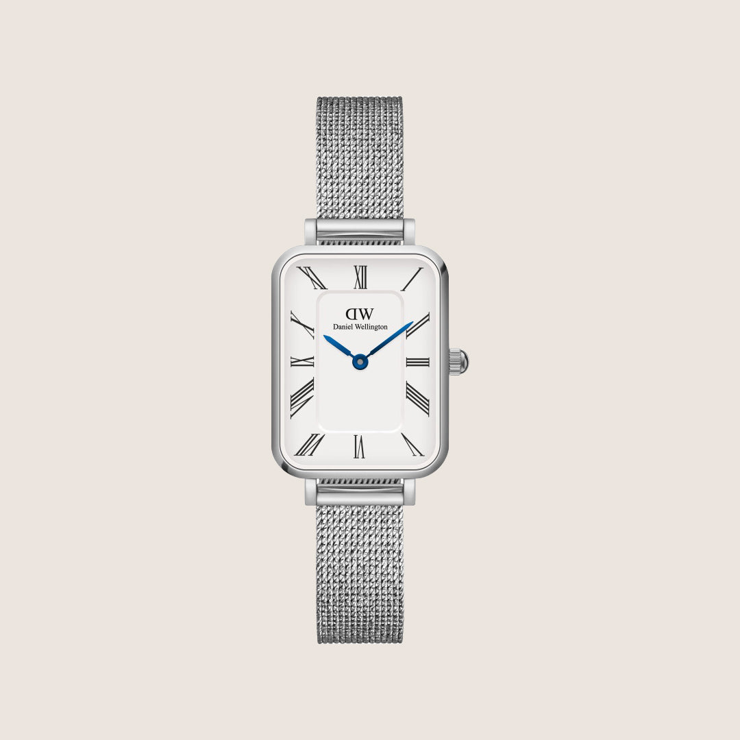 Daniel Wellington Women's Quadro Silver Steel White Dial Watch DW00100690