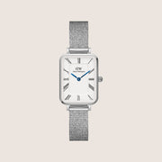 Daniel Wellington Women's Quadro Silver Steel White Dial Watch DW00100690