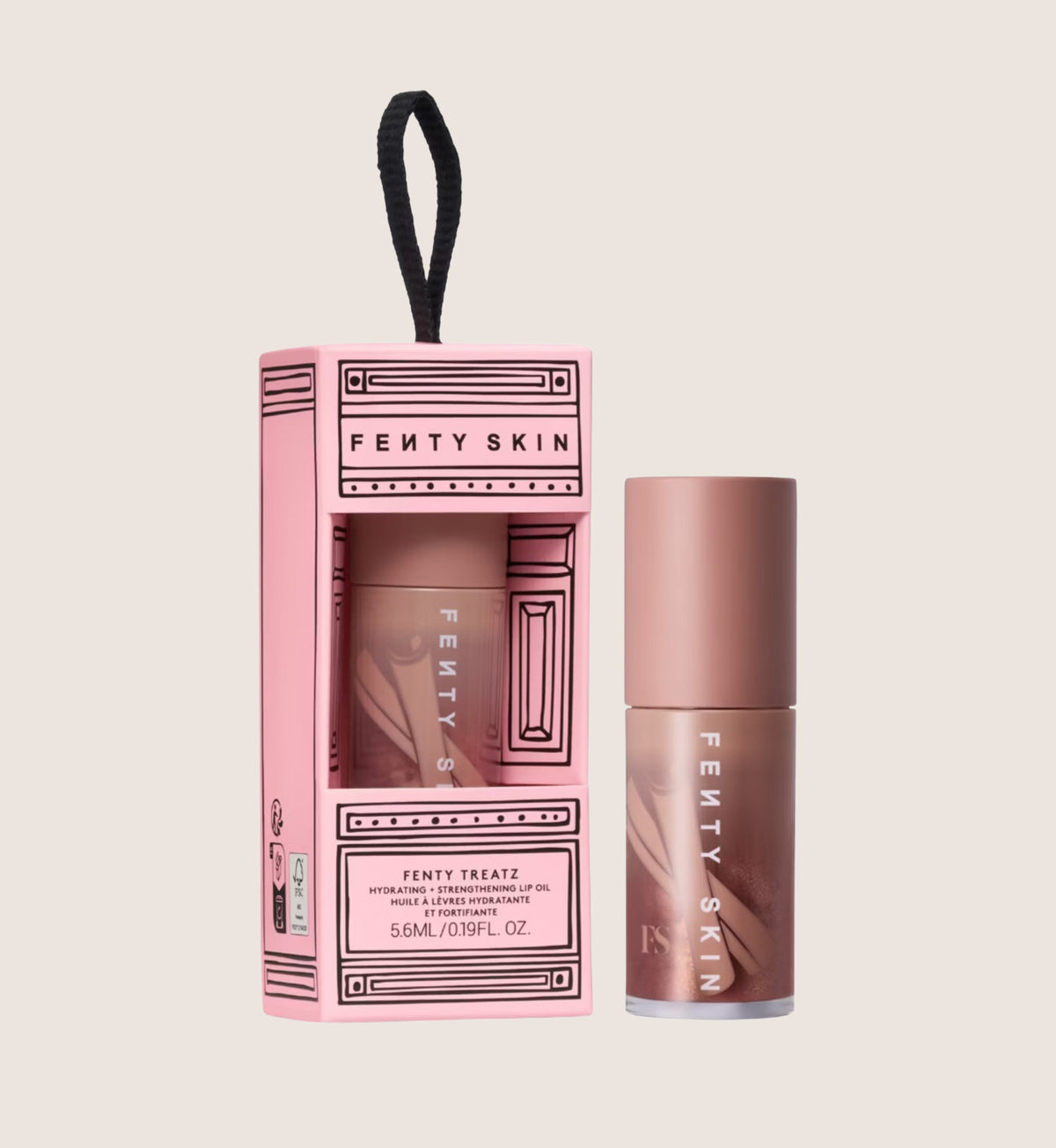 Fenty Skin Fenty Treatz Hydrating + Strengthening Lip Oil Cinnamon Sugar 5.6ml Beauty Gift Set For Her