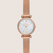 Fossil Tillie Mini Rose Gold Steel Bracelet Watch BQ3897