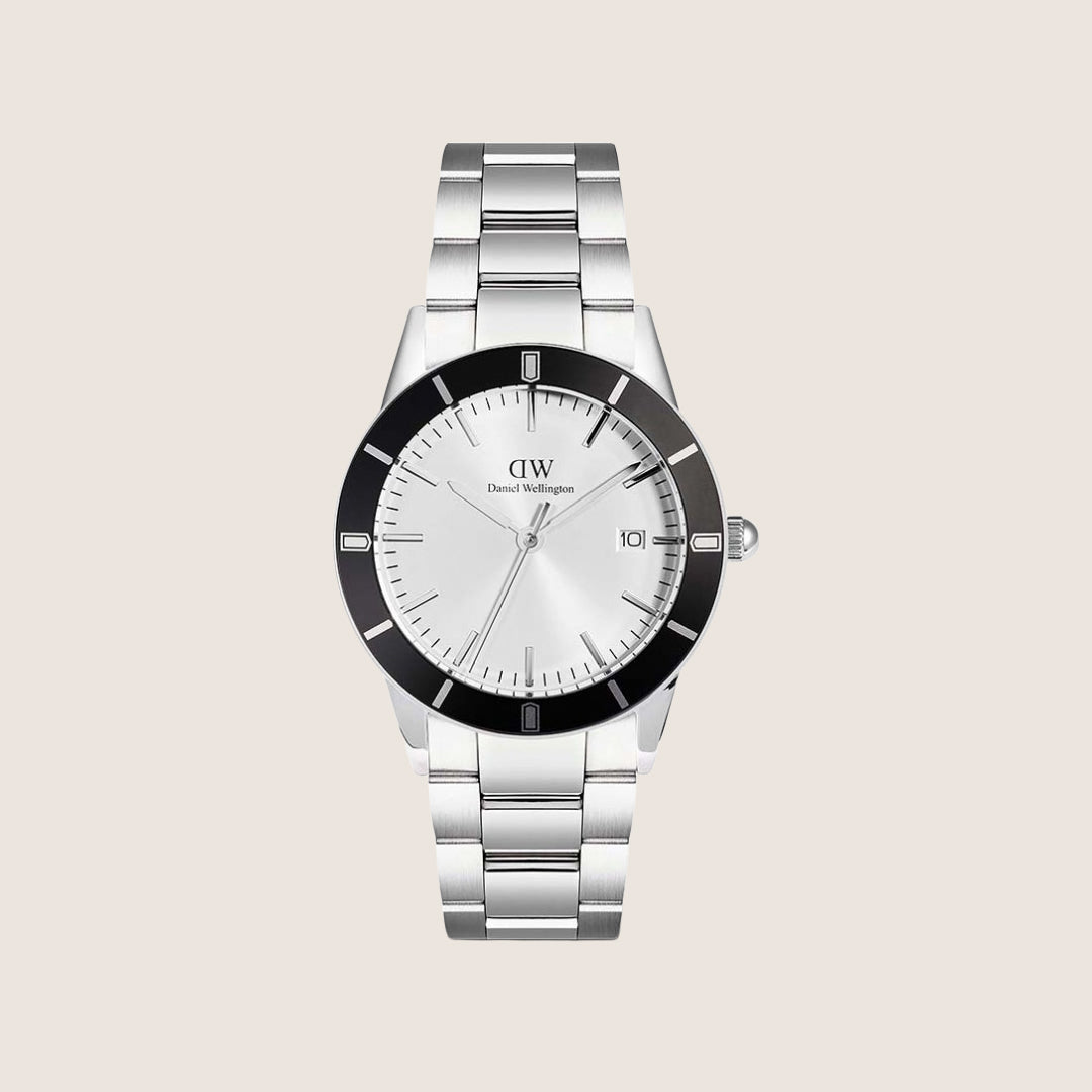 Daniel Wellington Mens Iconic Paradigma Silver White Dial Date 40mm Watch DW00100...