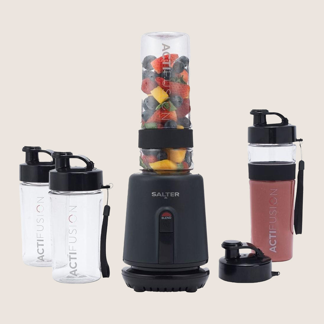 Salter Kuro Actifusion Blender Set 350W 0.6L with 4 Accessories - Black
