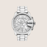 Diesel Mens Mega Chief Chronograph Silver Dial Rainbow Bracelet Watch DZ4660