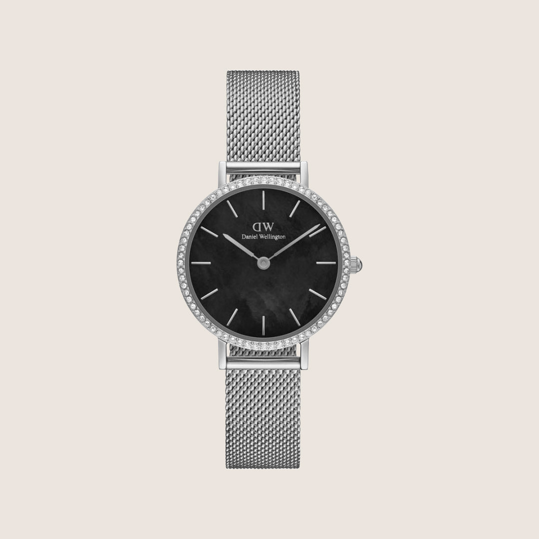 Daniel Wellington Women's Petite Lumine Silver Crystal Mother-of-Pearl Dial Watch DW00100661