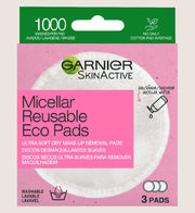 Garnier Micellar Reusable Make-up Remover Eco Pads, 3 Micro Fibre Pads